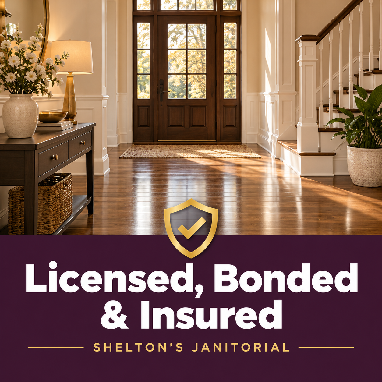 Licensed, Bonded & Insured — Shelton’s Janitorial